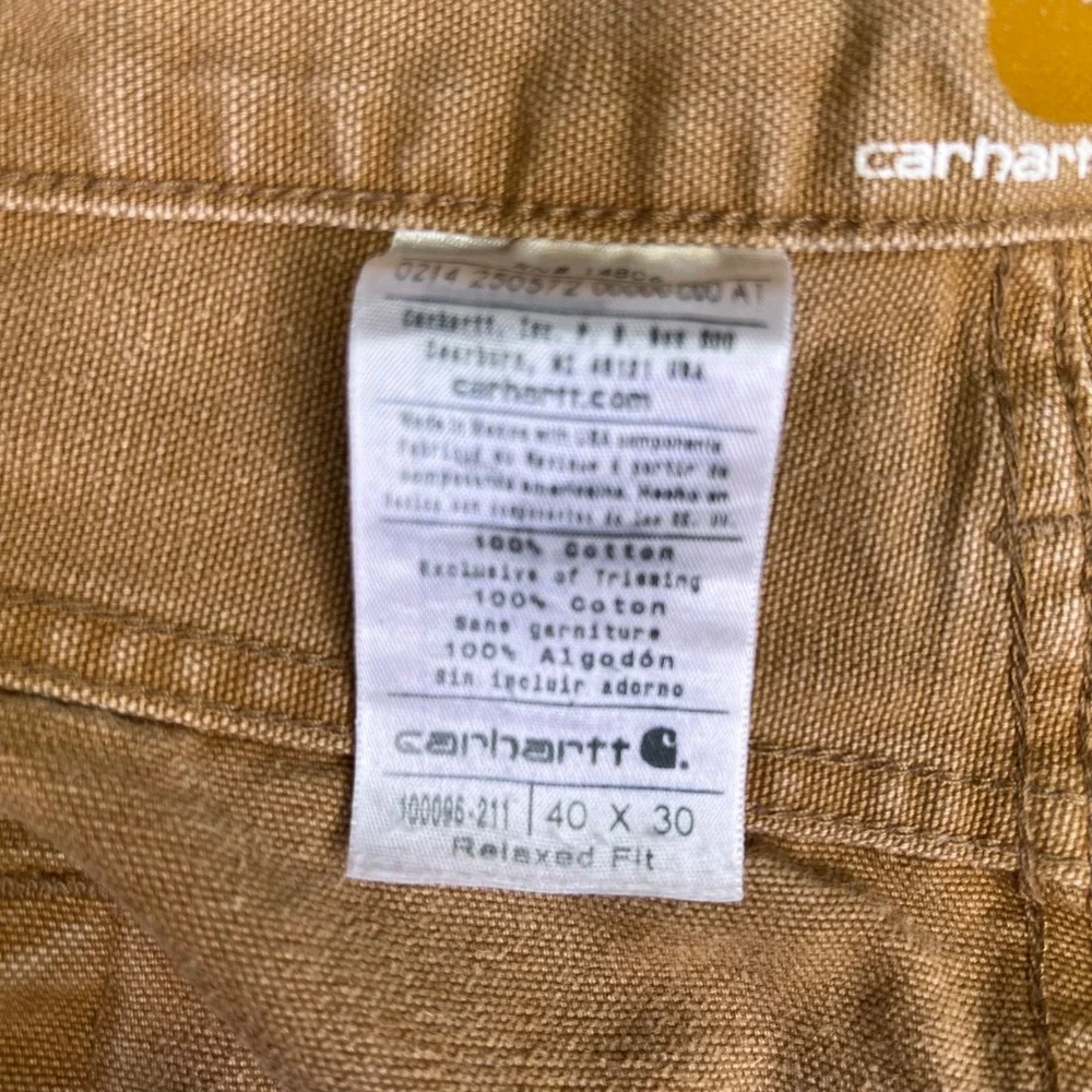 Carhartt‎ Pants Mens 40x30 Tan Duck Canvas Relaxed Workwear Brown Rugged Utility